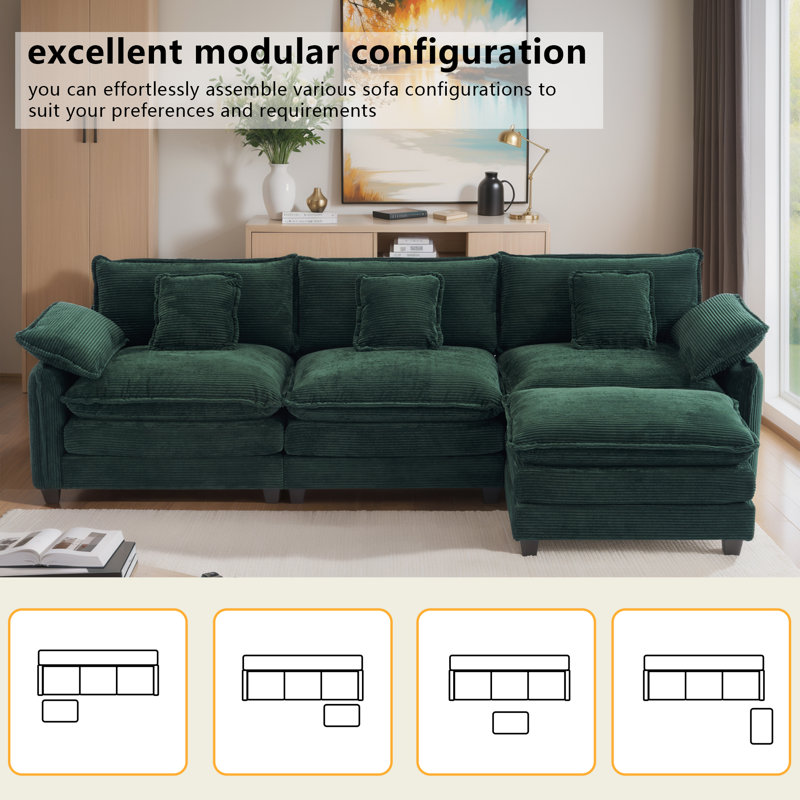 Sectional Sofa Sofa With One Long Seat Cushion Dylan LOW